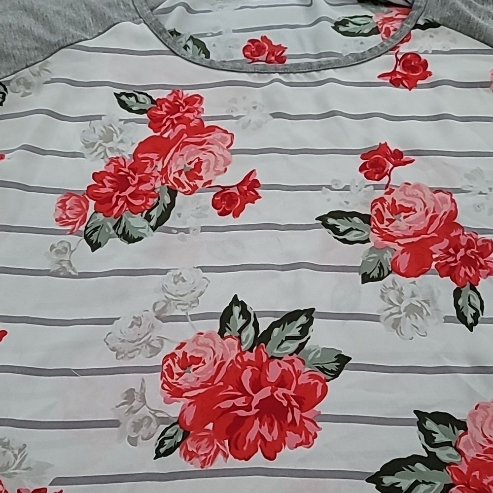 Torrid Striped Floral Raglan Tee - Picture 10 of 10